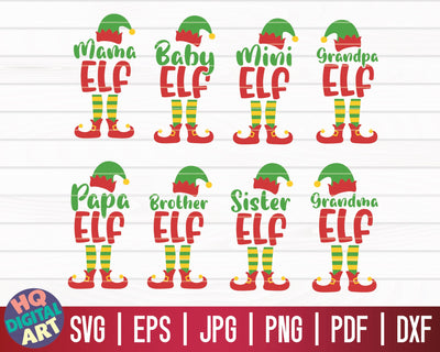 Elf Family SVG Bundle | Christmas Elfs SVG Bundle SVG HQDigitalArt 
