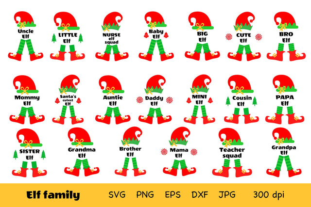 Elf Family SVG Bundle.Elf SVG. Christmas Elf SVG, PNG SVG Olga Terlyanskaya 