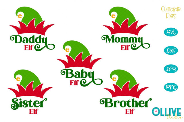 Elf Family SVG Christmas Bundle SVG Ollive Studio 