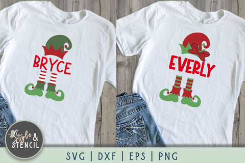 Elf Hat and Feet SVG SVG Style and Stencil 