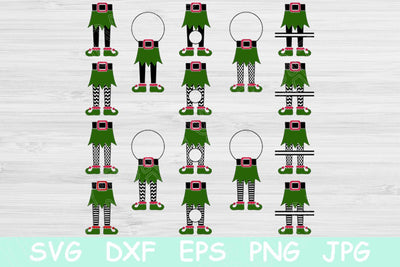 Elf Legs Svg, Elf Monogram Svg. Split Chevron,Polka Dots, and Striped Feet Cutting Files for Cricut and Silhouette. Christmas Monogram Svg. SVG TiffsCraftyCreations 