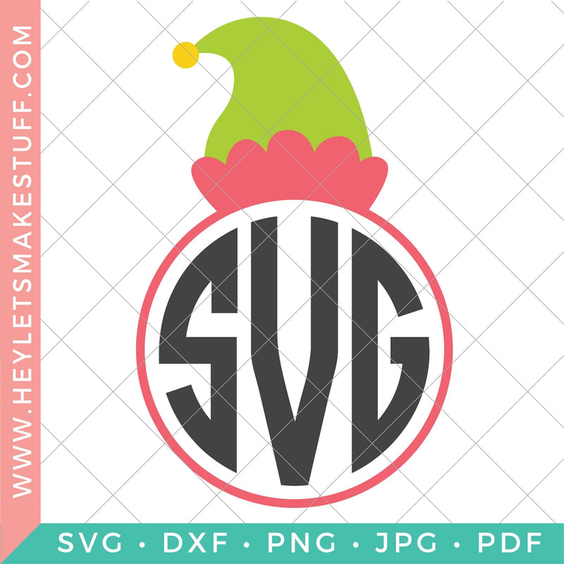 Elf Monogram 3 SVG Hey Let's Make Stuff 