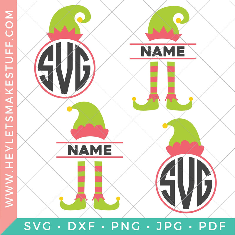 Elf Monogram Bundle SVG Hey Let's Make Stuff 