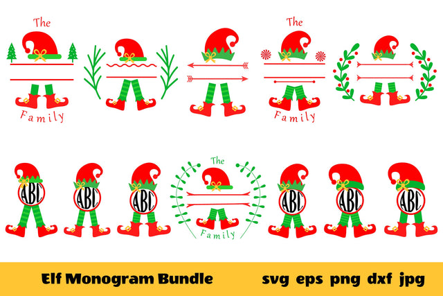 Elf Monogram SVG. Monogram Christmas. Elf SVG. Monogram SVG SVG Olga Terlyanskaya 