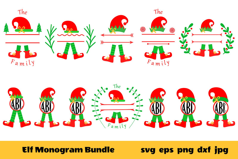 Elf Monogram SVG. Monogram Christmas. Elf SVG. Monogram SVG SVG Olga Terlyanskaya 
