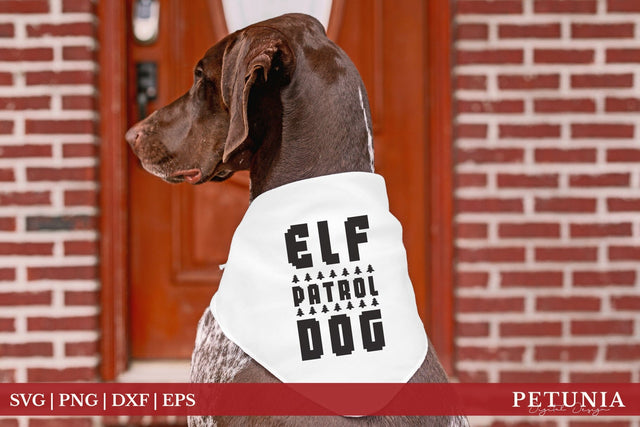 Elf Patrol Dog SVG | Funny Christmas Dog Bandana SVG SVG Petunia Digital Design 