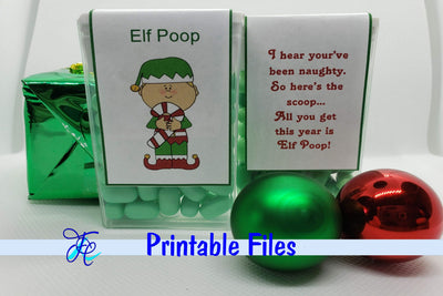 Elf Poop - Tic Tac Label 3D Paper Family Creations 
