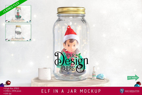 Elf Quarantine Jar Mockup + 2 Bonus Mockups! Mock Up Photo Mae Middleton Studio 
