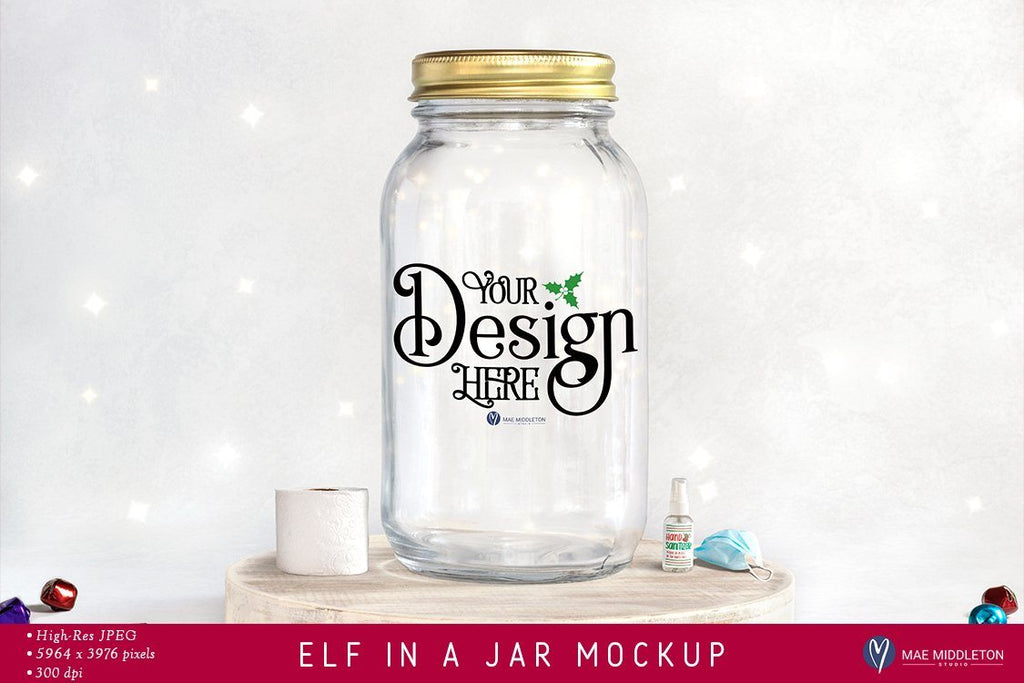Elf Quarantine Jar Mockup - So Fontsy