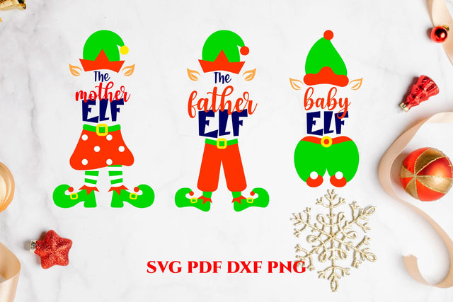 Elf quotes baby elf, the mother elf, the father elf. SVG SVG Angelina Semenova 