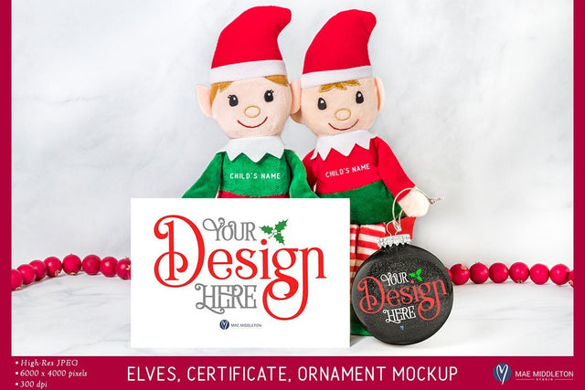 Elf, Santa Cam (Black), Certificate, Card | Christmas Mockup Mock Up Photo Mae Middleton Studio 