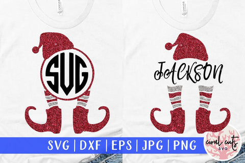 Elf Santa Monogram – Christmas SVG EPS DXF PNG Cutting Files SVG CoralCutsSVG 