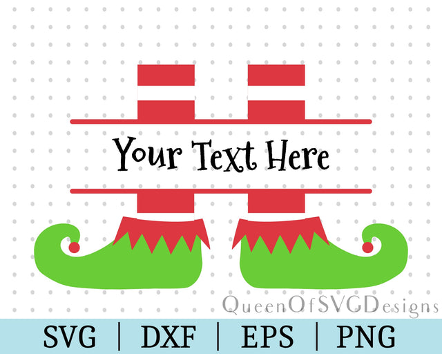 Elf Shoe Split Monogram SVG DXF EPS PNG SVG QueenOfSVGDesigns 