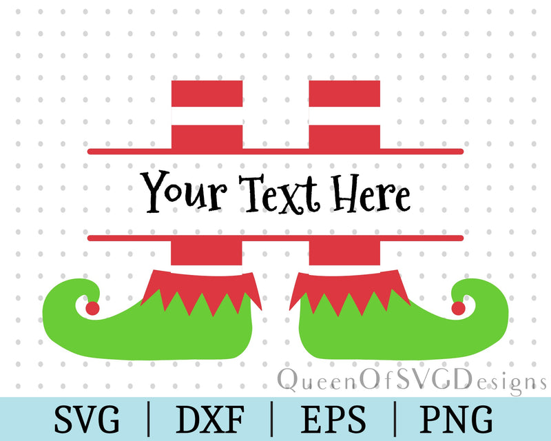 Elf Shoe Split Monogram SVG DXF EPS PNG SVG QueenOfSVGDesigns 