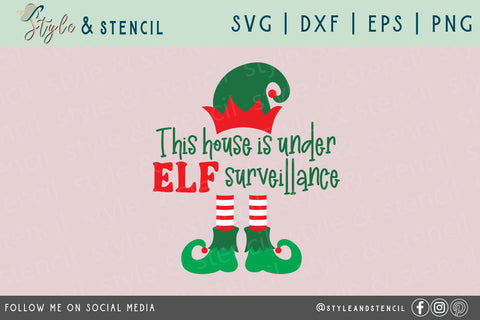 Elf Surveillance Hat and Feet SVG SVG Style and Stencil 