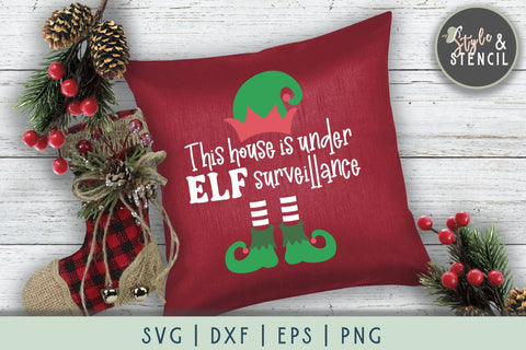 Elf Surveillance Hat and Feet SVG SVG Style and Stencil 