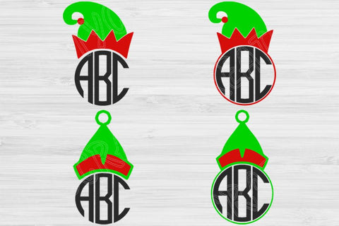Elf Svg, Elf Hat Svg, Elf Monogram Svg, Christmas Svg Files for Cricut, Christmas Monogram Svg, Christmas Hat Svg for Silhouette Dxf Png Eps SVG TiffsCraftyCreations 