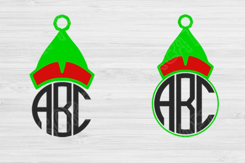 Elf Svg, Elf Hat Svg, Elf Monogram Svg, Christmas Svg Files for Cricut, Christmas Monogram Svg, Christmas Hat Svg for Silhouette Dxf Png Eps SVG TiffsCraftyCreations 