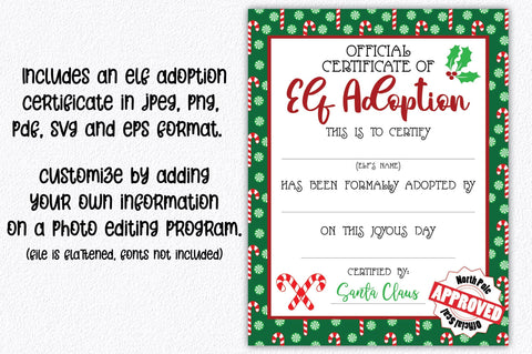 Elf Toy Kit - Elf Dress Up Kit and Adoption Certificate SVG Old Market 