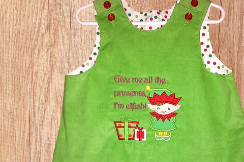 Elfish Christmas Elf Pun Applique Embroidery Embroidery/Applique Designed by Geeks 