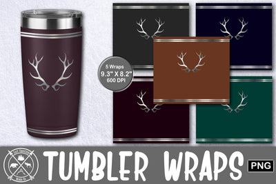 Elk Antlers Metal Engraving Tumbler Wrap Sublimation Bundle Sublimation Last Frontier Design Co. 