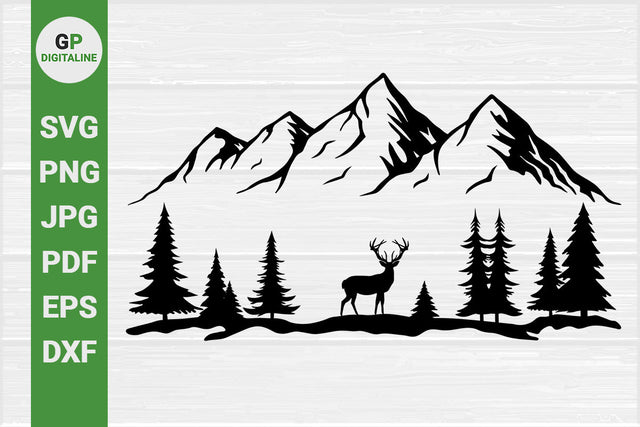 Elk in the Forest and Mountains SVG, Deer in the Wild SVG SVG GPDigitaline 