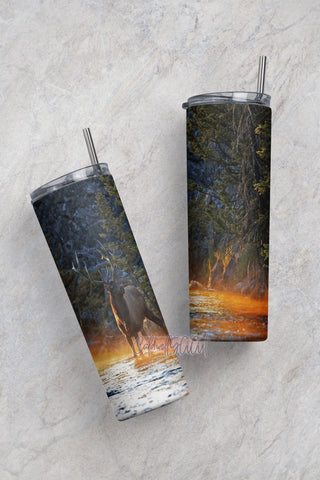 Elk Moose Nature Landscape | Digital Tumbler Templates | 20oz 30oz Skinny | Tapered | Straight | Digital Download | Bundle Sublimation CaldwellArt 