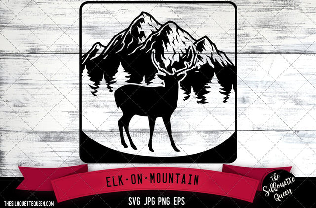 Elk on mountain SVG -Vector Art Commercial & Personal Use- Cricut,Silhouette,Cameo,Vinyl Cut SVG Loveleen Kaur 