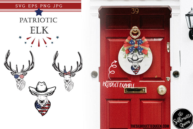 Elk Patriotic Cut files and Sublimation SVG Loveleen Kaur 