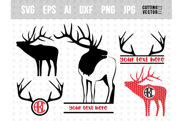 Elk Vector Monogram SVG VectorSVGdesign 