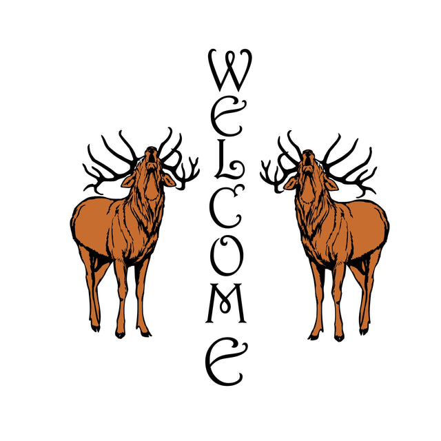 Elk Welcome Sign PNG Download, ELK PNG, Cricut, silhouette, Clip art, pg door sign, Fall Hunting Animal Home, Elk stag hunter sign, Welcome Sublimation Whitetailcrafts 