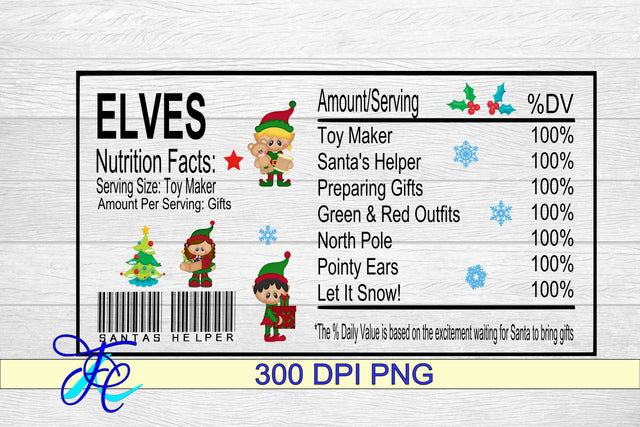 Elves Nutrition Label SVG Family Creations 