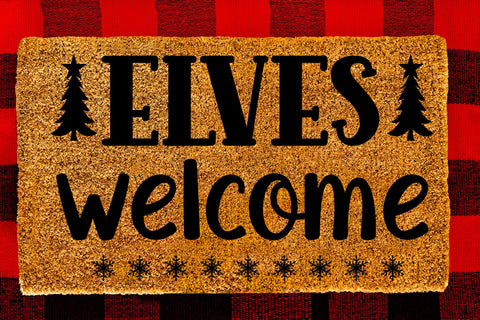 Elves Welcome I Christmas Doormat SVG I Door Mat SVG- PNG SVG Happy Printables Club 