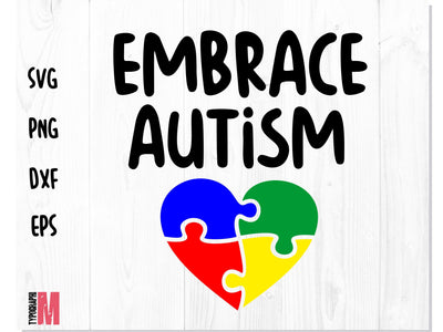 Embrace Autism Puzzle Heart SVG SVG CreativeStudioTM 