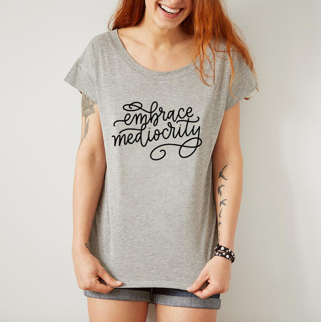 Embrace Mediocrity Hand Lettered SVG Cut File SVG Cursive by Camille 