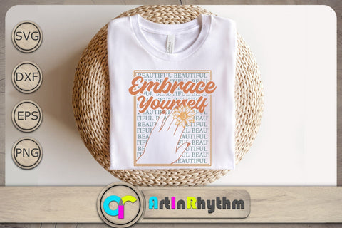 Embrace Yourself Svg, Positive Quote Svg, Retro Groovy Svg, Inspirational Svg SVG Artinrhythm shop 