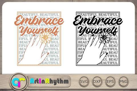 Embrace Yourself Svg, Positive Quote Svg, Retro Groovy Svg, Inspirational Svg SVG Artinrhythm shop 