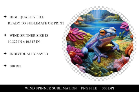 Embroidered Frog Wind Spinner Sublimation Bundle Sublimation BijouBay 