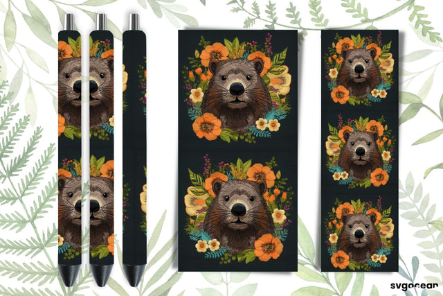 Embroidery Beaver Pen Wraps | Sublimation SVG SvgOcean 
