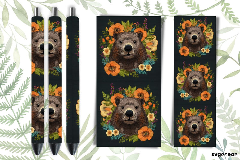 Embroidery Beaver Pen Wraps | Sublimation SVG SvgOcean 