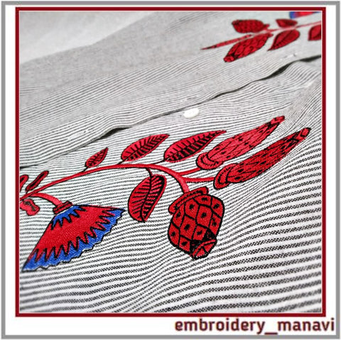 Embroidery bundle of flowers in Art Nouveau style. Embroidery/Applique DESIGNS Embroidery Manavi 05 