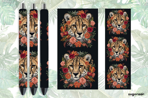 Embroidery Cheetah Pen Wraps | Sublimation SVG SvgOcean 