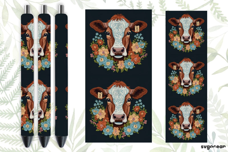 Embroidery Cow Pen Wraps | Sublimation SVG SvgOcean 