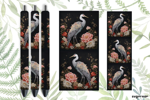 Embroidery Crane Pen Wraps | Sublimation SVG SvgOcean 