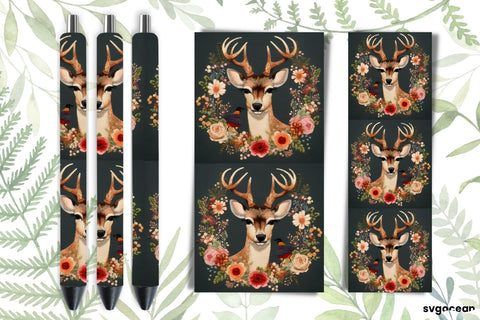 Embroidery Deer Pen Wraps | Sublimation SVG SvgOcean 