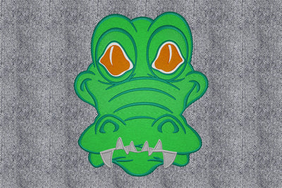 Embroidery design, Alligator Face Embroidery/Applique DESIGNS embroidery-workshop 