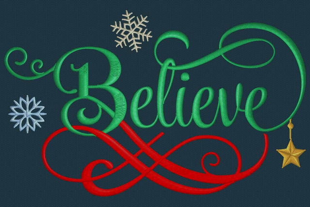 Embroidery Design Belive in christmas Embroidery/Applique DESIGNS embroidery-workshop 