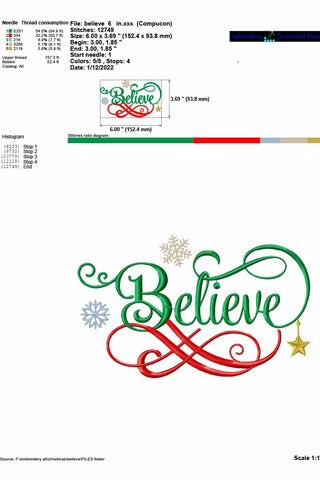 Embroidery Design Belive in christmas Embroidery/Applique DESIGNS embroidery-workshop 