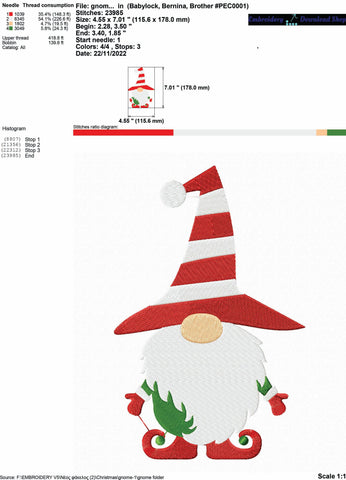 Embroidery Design Christmas Gnome Embroidery/Applique DESIGNS embroidery-workshop 