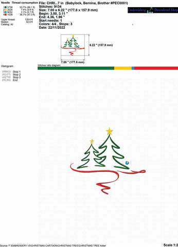 Embroidery Design Christmas tree Embroidery/Applique DESIGNS embroidery-workshop 